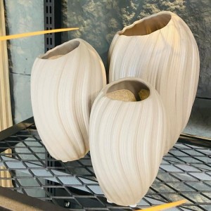 طق مفازات بوهيمي جبص مدور محزز بيج/اسود بوهيمي 3 قطع طقم مزهريات طق مفازات بوهيمي جبص مدور محزز بيج/اسود بوهيمي 3 قطع طقم مزهريات